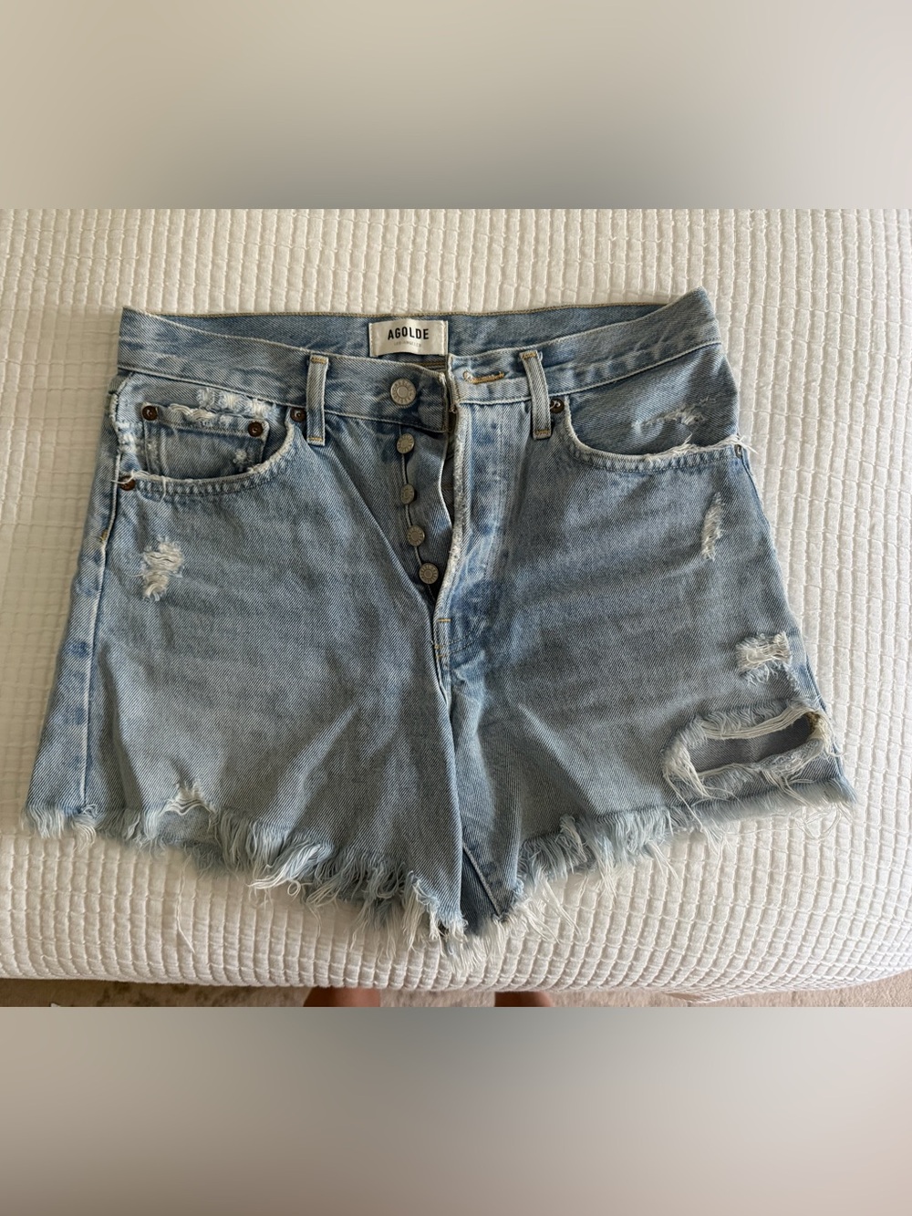 AGOLDE Parker Long Denim Shorts